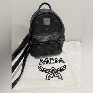 MCM black stark backpack